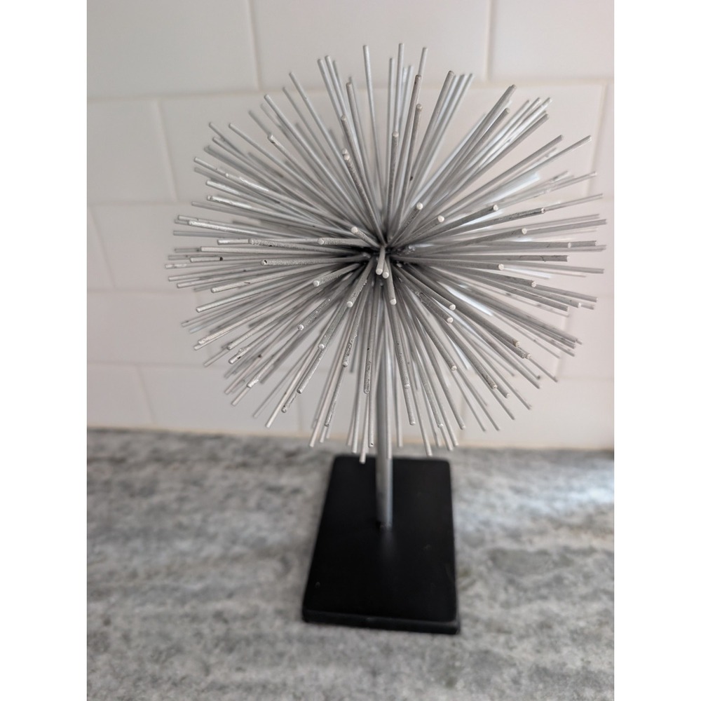 Metal Atomic Silver Starburst Orb‎ Sea Urchin 12"